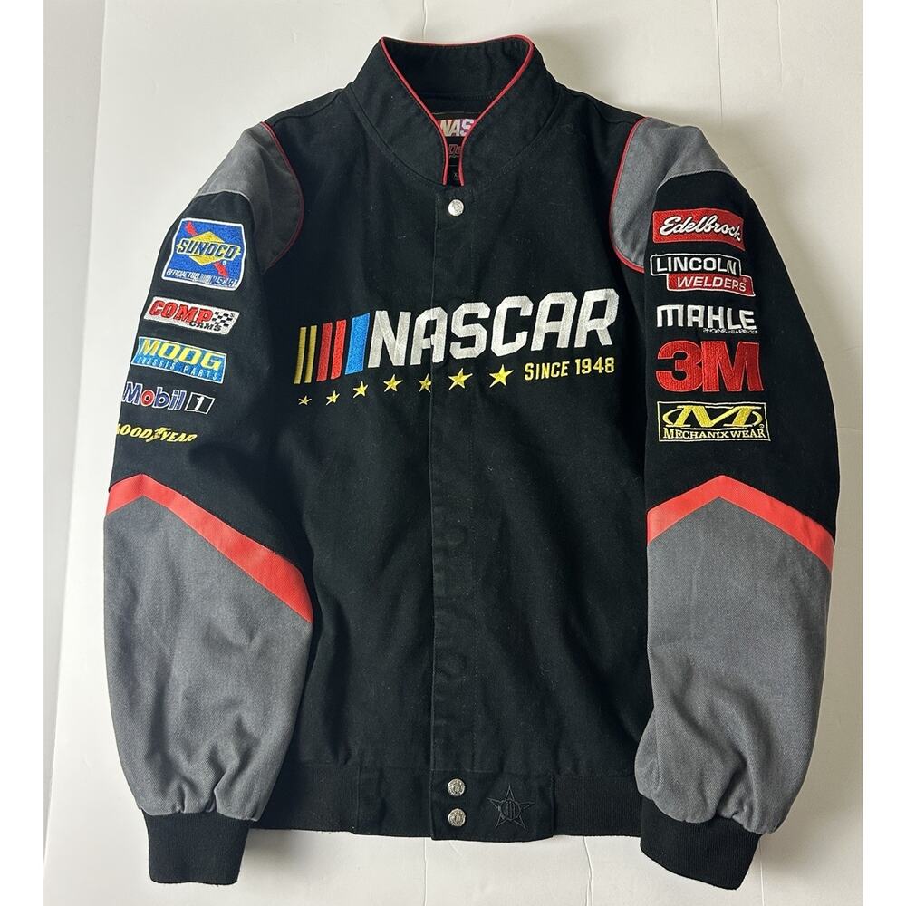 Nascar JH Design Regular Logo Jacket Button Up XL NASCAR Racing